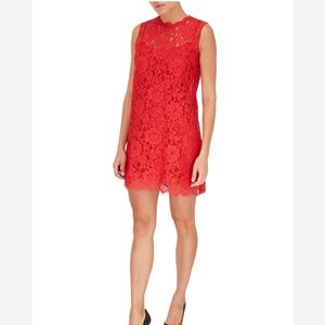 SOLD- Dolce & Gabbana Red Lace Sleeveless Mini Dress Size 38